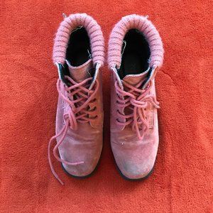 Pink Suede Boots  ⭐